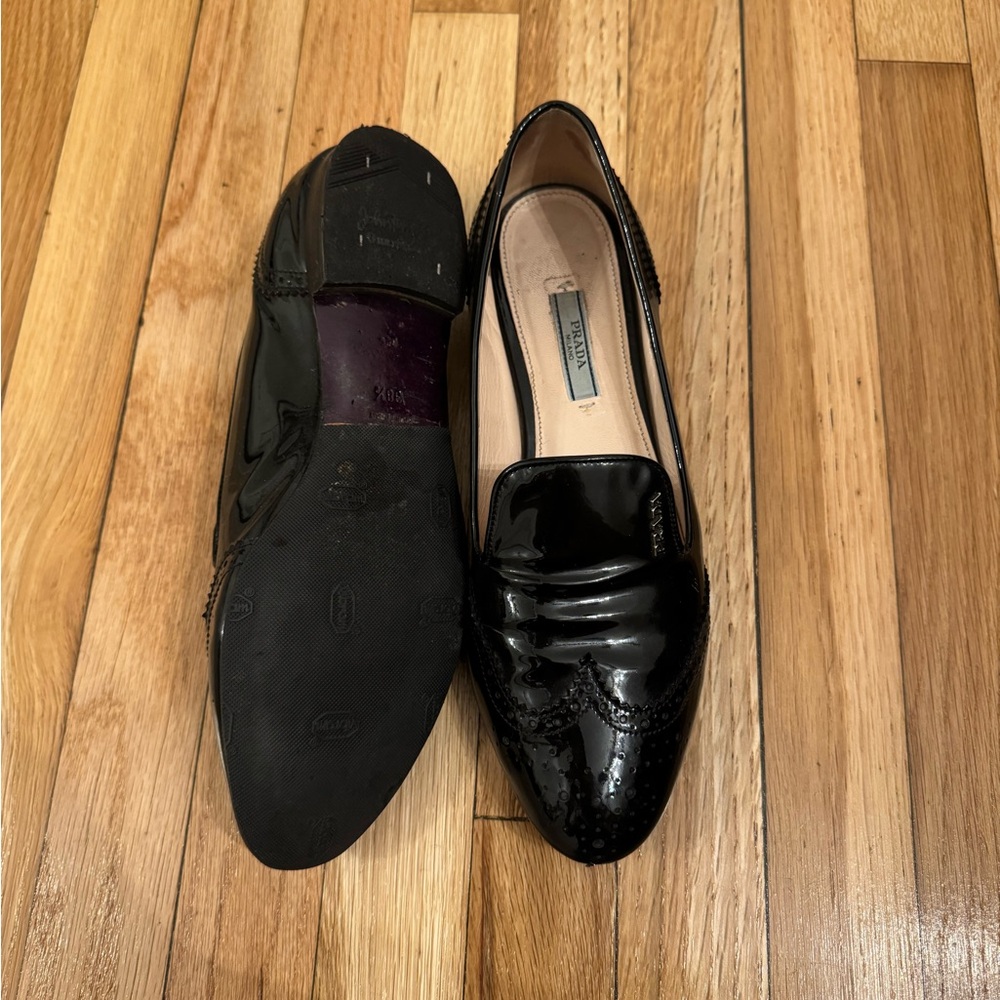 Prada Women’s Patent Oxford Loafers - Picture 4 of 4